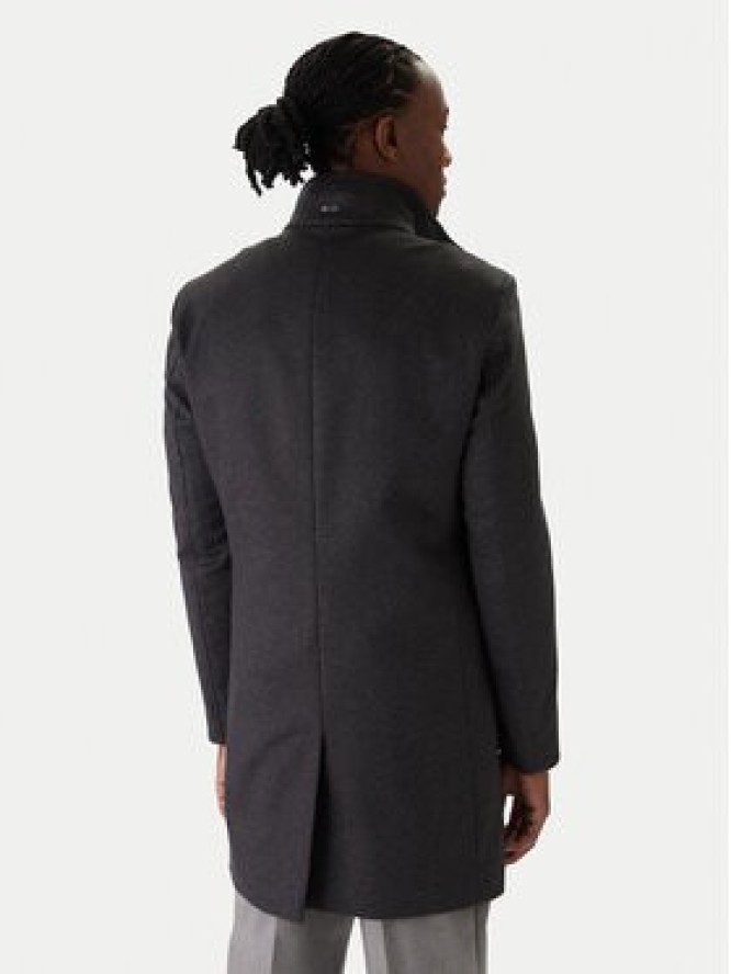 BOSS Płaszcz wełniany H-Hyde 50551078 Szary Slim Fit