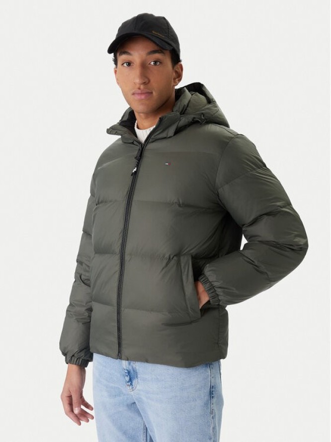Tommy Jeans Kurtka puchowa Essential DM0DM19786 Zielony Regular Fit