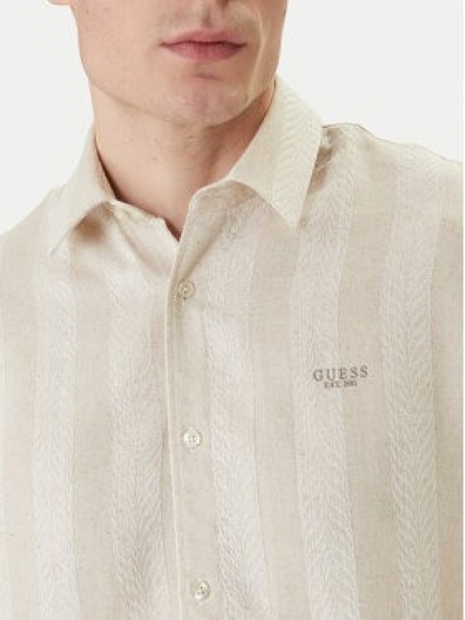 Guess Koszula M6GH28 W1717 Beżowy Regular Fit
