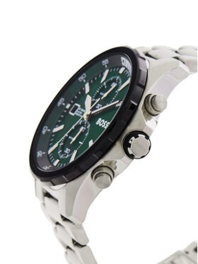 BOSS Zegarek Globetrotter 1513930 Srebrny