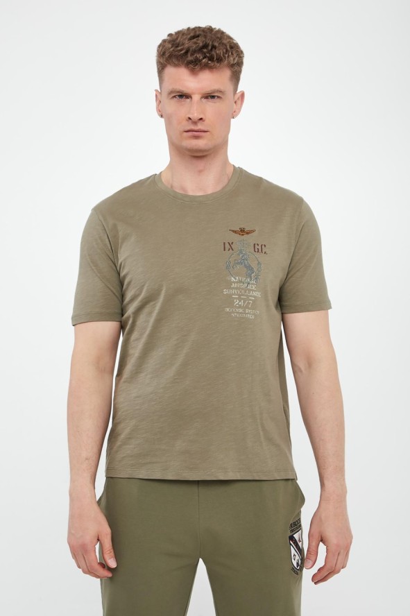 T-shirt męski z logo AERONAUTICA MILITARE