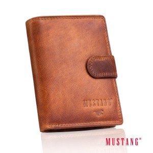 MUSTANG Denimo High Wallet Side Opening MĘSKI SKÓRZANY PORTFEL POJEMNY NA KARTY PREMIUM