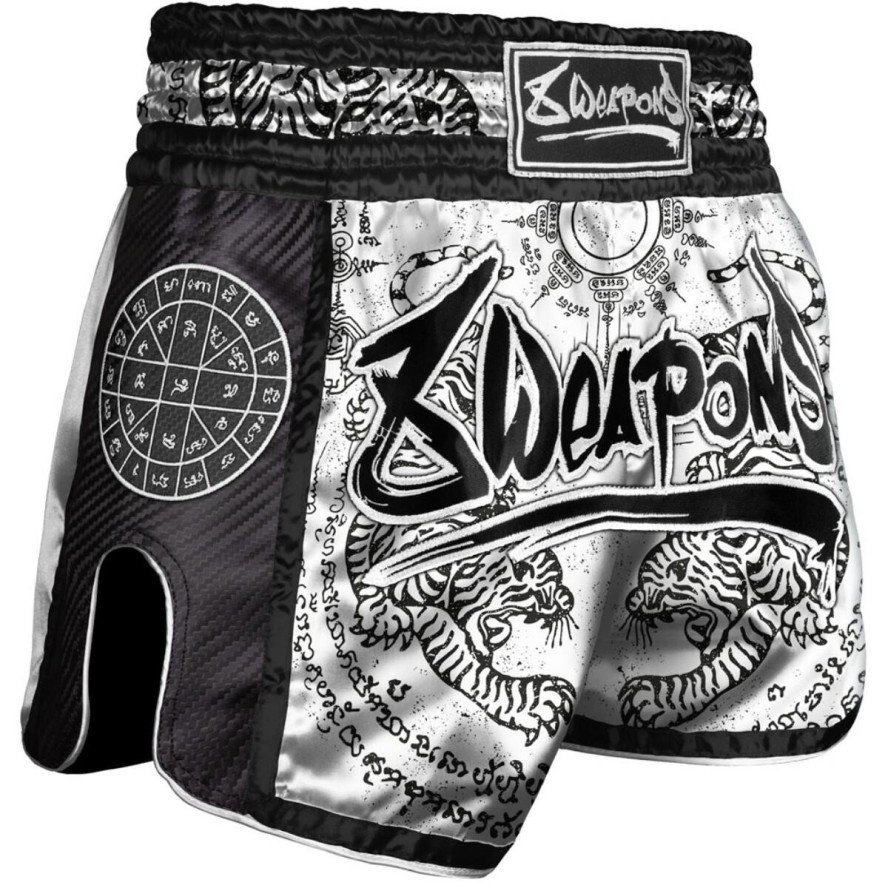 Spodenki do boksu tajskiego 8 Weapons Carbon Sak Yant Tigers