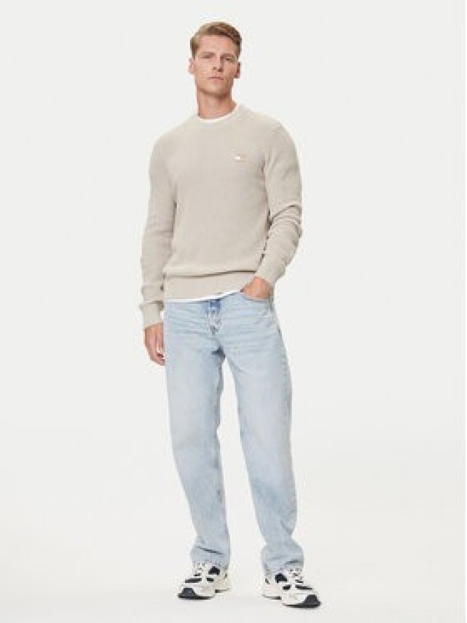 Tommy Jeans Sweter DM0DM21652 Beżowy Slim Fit
