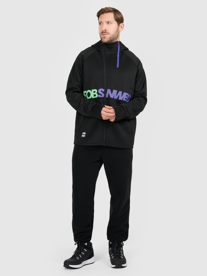 4F Bluza dresowa rozpinana z kapturem męska - czarna M