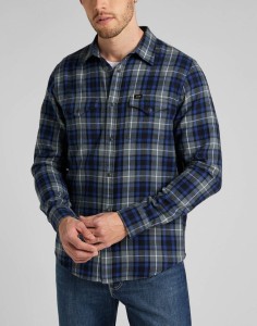 LEE CLEAN WESTERN MĘSKA KOSZULA W KRATĘ ANTHEM BLUE L66RDH21 112322655