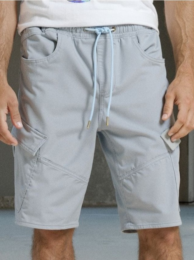 Szorty jeansowe jogger - niebieski