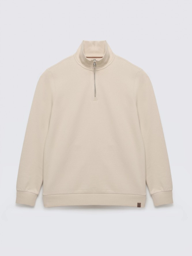 bluza męska ze stójką kremowa salih 103
