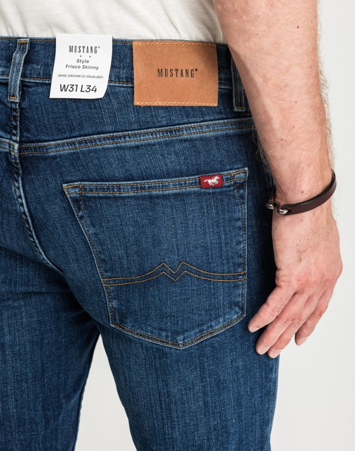 MUSTANG FRISCO SKINNY MĘSKIE SPODNIE JEANSOWE JEANSY DŻINSY DENIM BLUE 1015049 5000 883