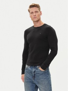 Tommy Jeans Longsleeve DM0DM04409 Czarny Slim Fit
