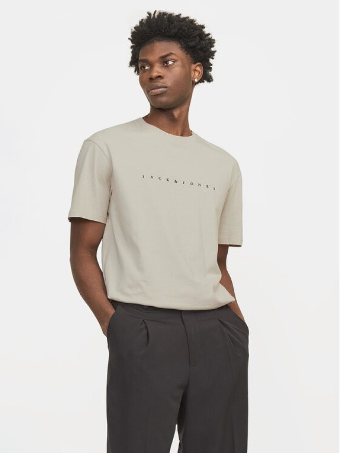 Jack & Jones T-Shirt Star 12234746 Beżowy Relaxed Fit