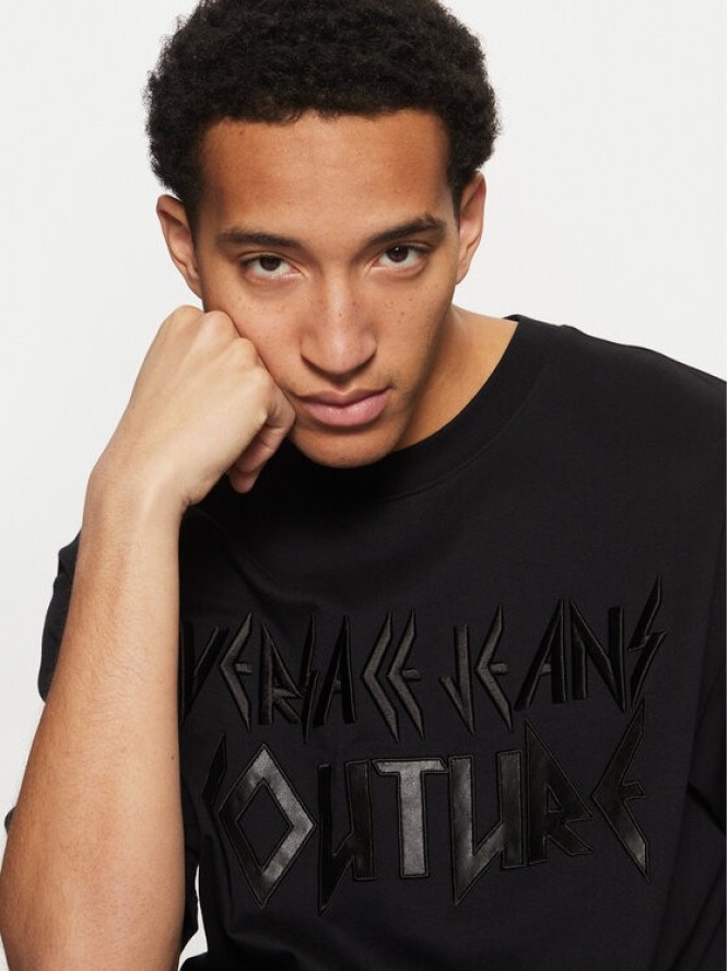 Versace Jeans Couture T-Shirt 78GAHE02 Czarny Regular Fit