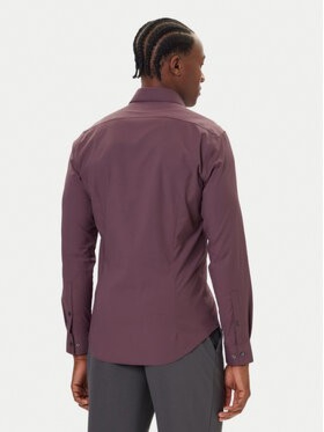 Calvin Klein Koszula LV019EU073 Bordowy Slim Fit