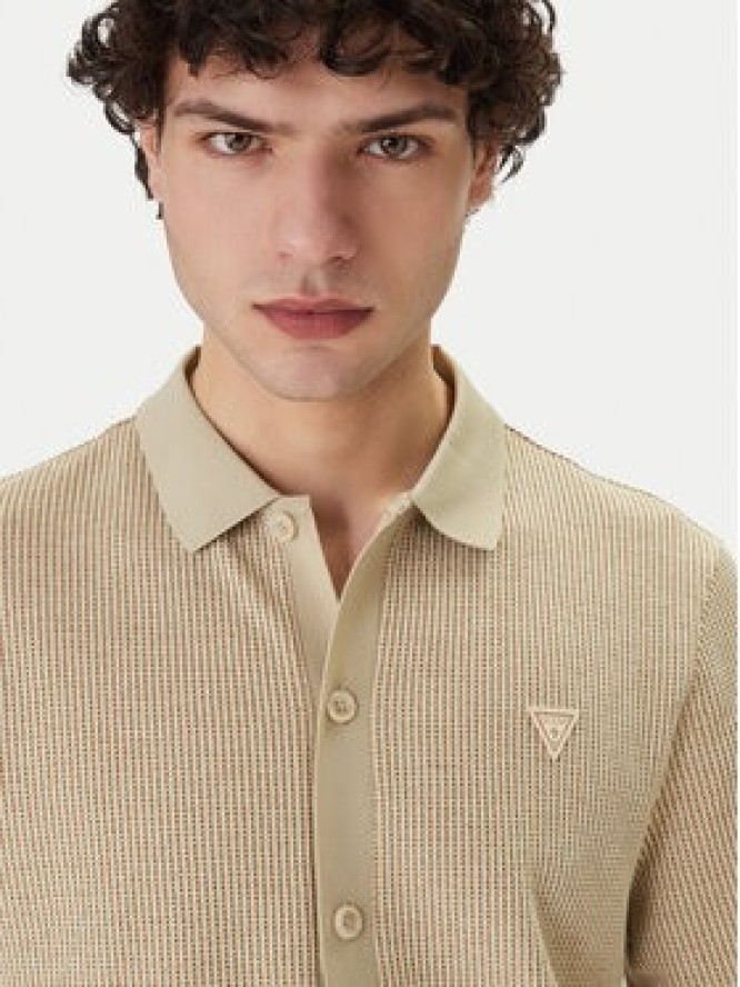 Guess Koszula M6GP09 K3078 Beżowy Regular Fit