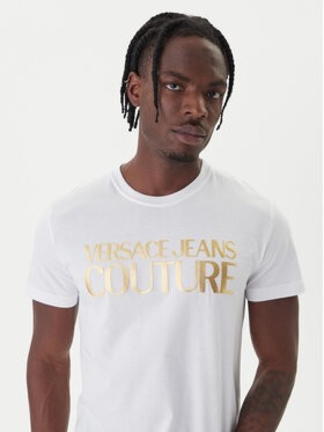 Versace Jeans Couture T-Shirt 79GAHT05 CJ00T Biały Regular Fit