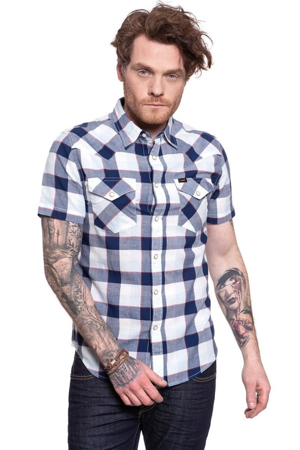 KOSZULA MĘSKA KRÓTKI RĘKAW LEE SS WESTERN BLUEPRINT L640NMLH 112115292