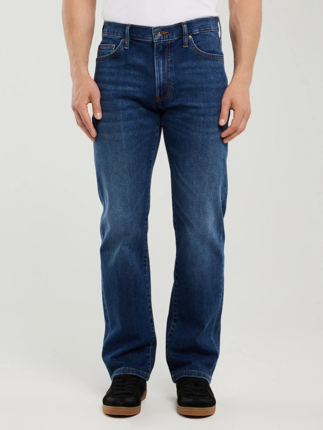 Jeansy męskie z prostą nogawką granatowe Trent 481