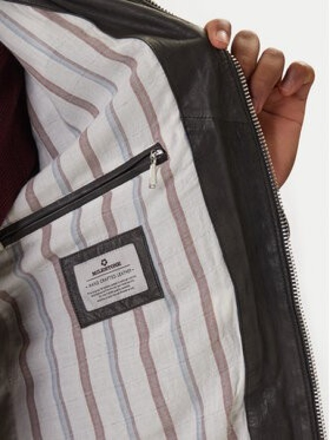 Milestone Kurtka skórzana Oliverio 611099 60770 Szary Regular Fit