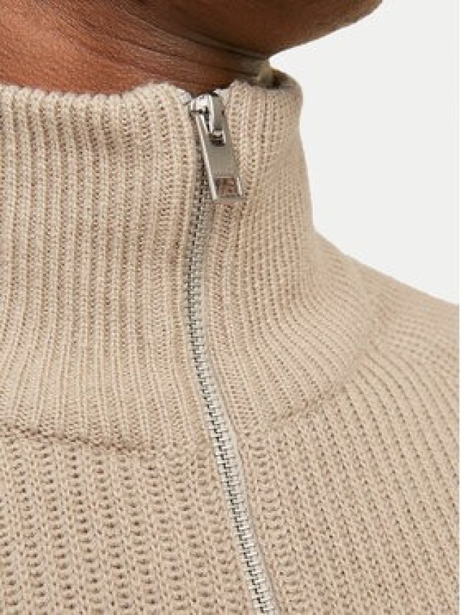 Jack & Jones Sweter Pannel 12258473 Beżowy Regular Fit