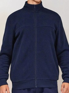 Rozpinana bluza ze stójką - granatowy