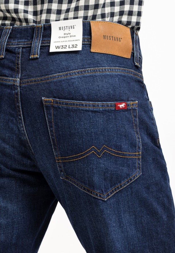 MUSTANG OREGON SLIM MĘSKIE SPODNIE JEANSOWE JEANSY DŻINSY DENIM BLUE 1015041 5000 982