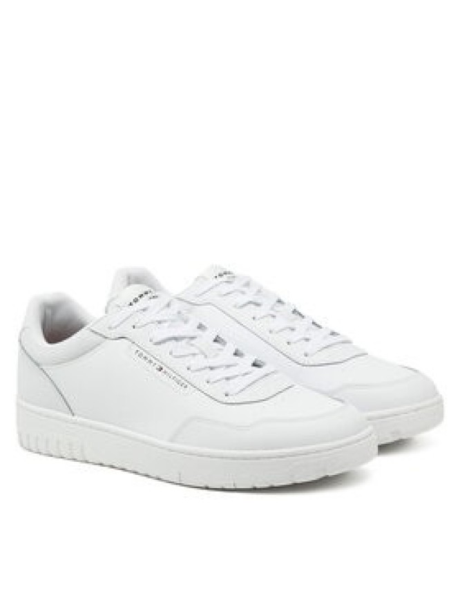 Tommy Hilfiger Sneakersy Th Basket Core Lth Pinperf FM0FM05466 Biały