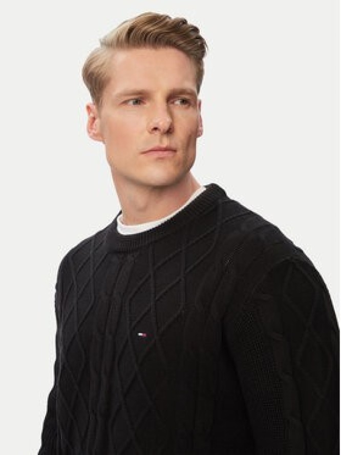 Tommy Jeans Sweter Flag DM0DM23405 Czarny Regular Fit