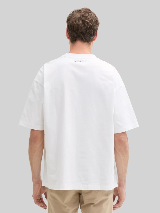 Męska Koszulka Tom Tailor Oversized Boxy T-shirt White 1035912 20000