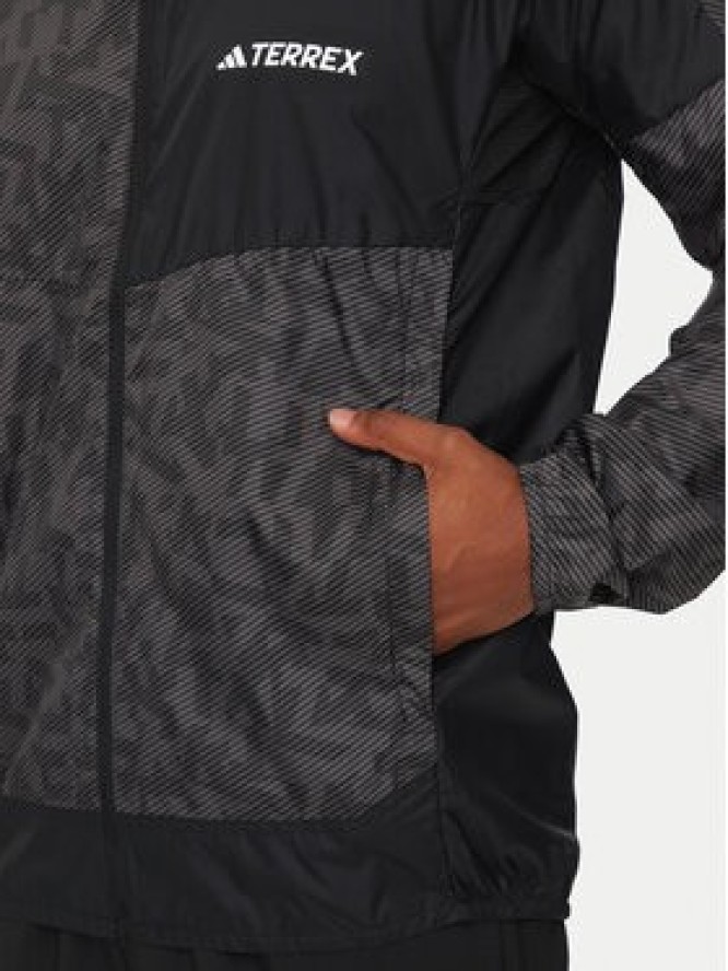 adidas Kurtka do biegania Terrex Trail Running IN6726 Szary Regular Fit