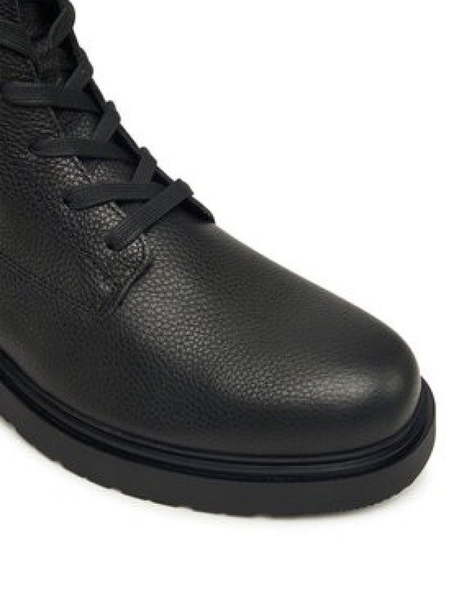 Calvin Klein Trzewiki Combat Ess Lace Up Zip Boot Lth YM0YM01373 Czarny
