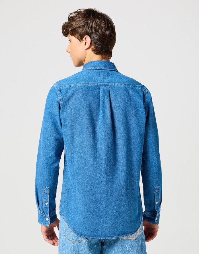 WRANGLER MĘSKA KOSZULA 1 PKT SHIRT MID STONE 112357191 W5X2014179