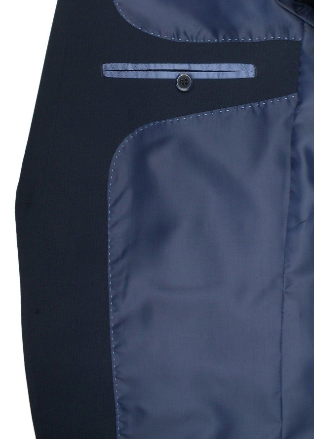 Męski, Taliowany Garnitur (Wesele, Studniówka) - Casino - Ciemny Granat