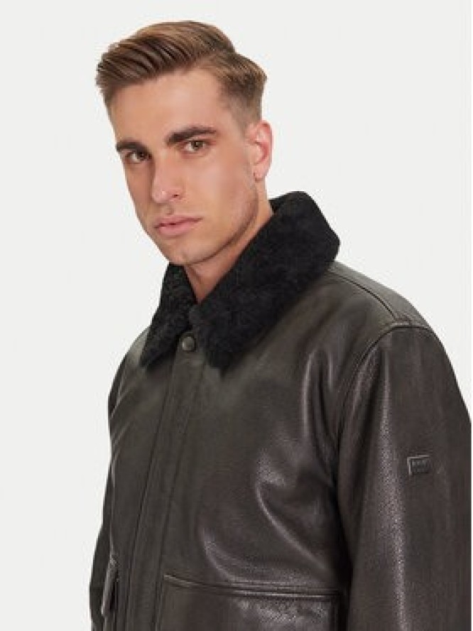 JOOP! Kurtka skórzana Falko 80000864 Szary Regular Fit