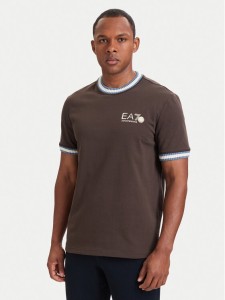 EA7 Emporio Armani T-Shirt 7M002131 AF12957 U6027 Brązowy ciemny Regular Fit