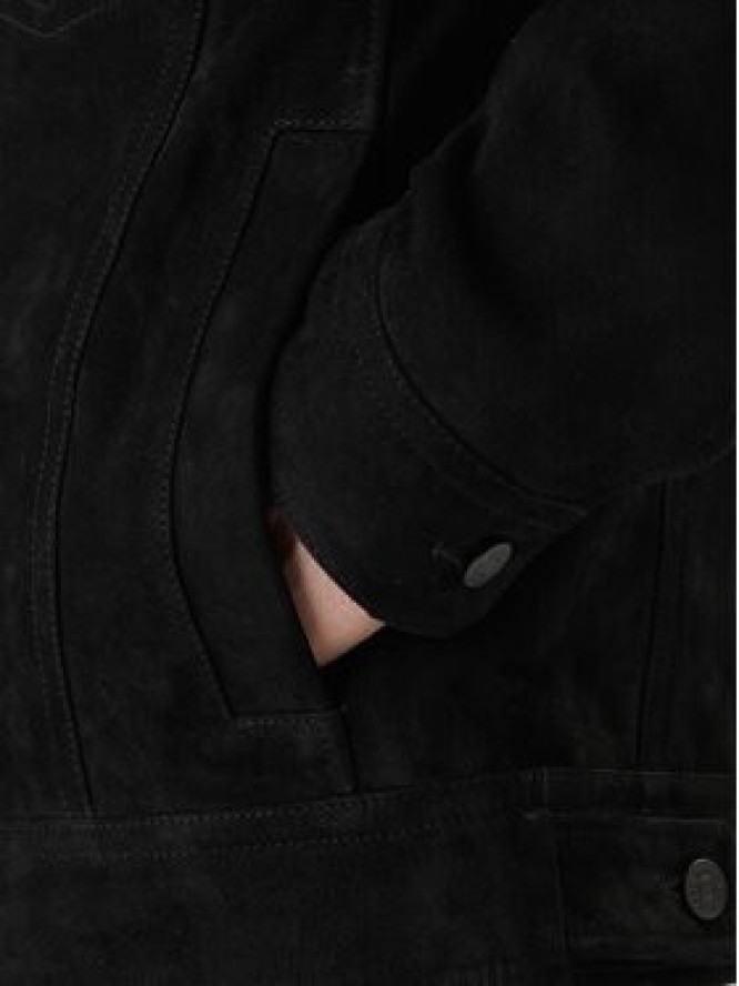 BOSS Kurtka skórzana Johot 50552130 Czarny Regular Fit