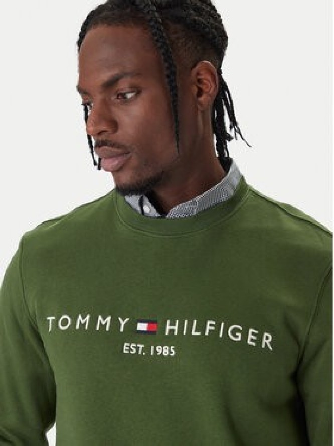 Tommy Hilfiger Bluza Logo MW0MW11596 Zielony Regular Fit