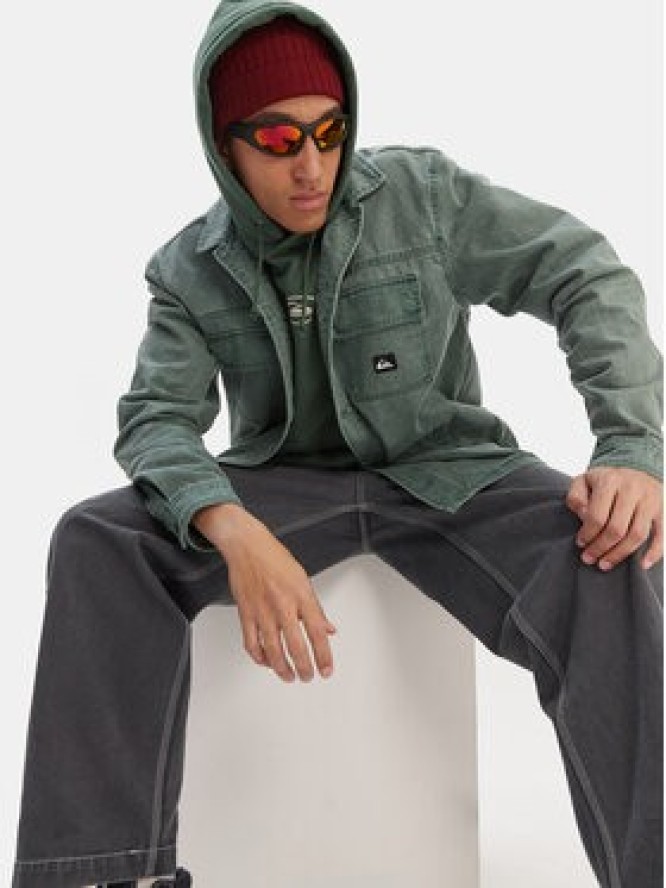 Quiksilver Koszula jeansowa Mohab Washed Twill EQYWT04654 Zielony Oversize