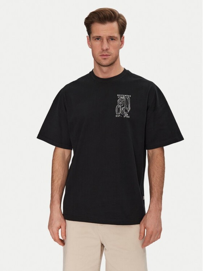 Resteröds T-Shirt Dev 20251 2055 Czarny Regular Fit