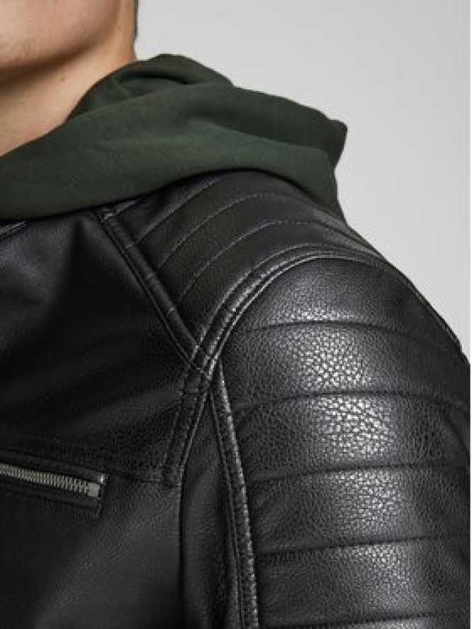 Jack & Jones Kurtka z imitacji skóry Rocky 12147218 Czarny Regular Fit