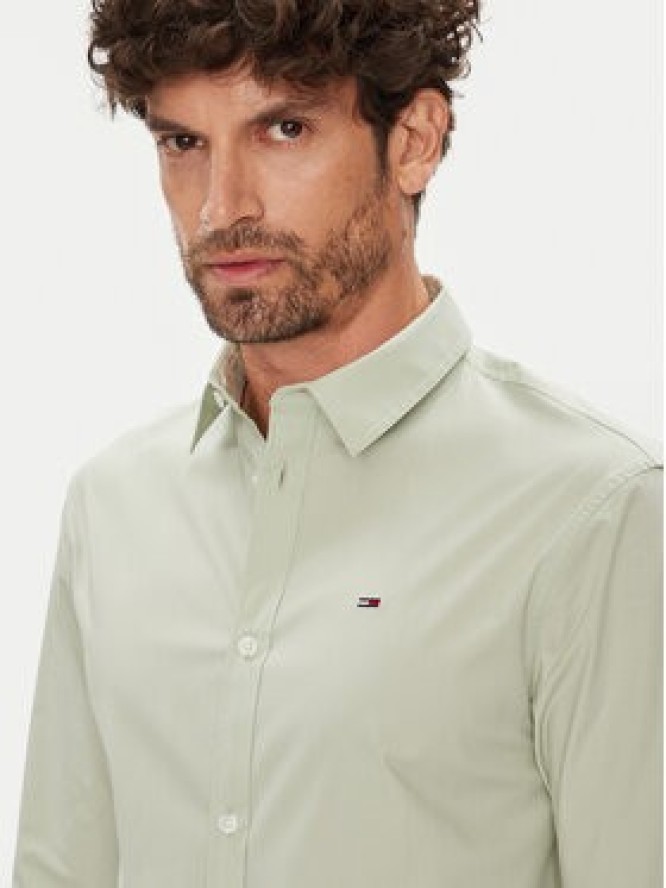 Tommy Jeans Koszula Original DM0DM04405 Zielony Slim Fit
