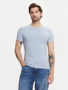 Guess T-Shirt M2YI24 J1314 Błękitny Slim Fit
