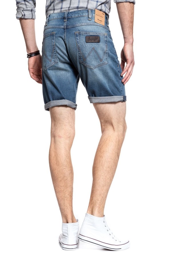 KRÓTKIE SPODENKI WRANGLER REGULAR SHORT GREEN LAGOON W15UX475C 112127159