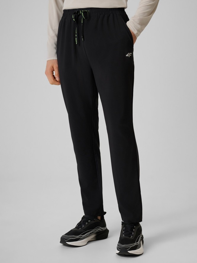 4F Spodnie do biegania szybkoschnące męskie - czarne XL