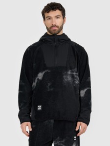 4F Polar loose z kapturem męski - czarny XL