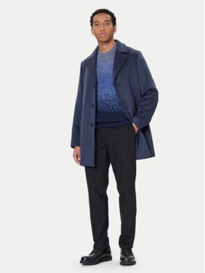 Guess Płaszcz wełniany M4BL3S WGJ82 Granatowy Slim Fit