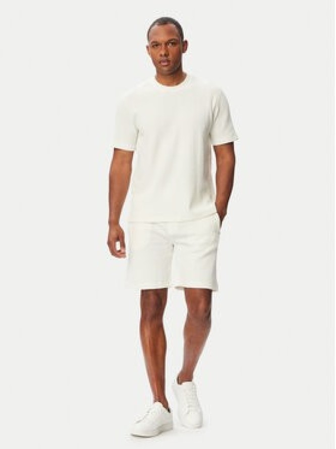 BOSS T-Shirt Structure T-Shirt 50540567 Kremowy Regular Fit