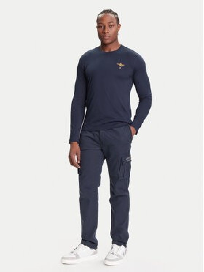 Aeronautica Militare Spodnie materiałowe 252PA1329UCT0244 Granatowy Regular Fit
