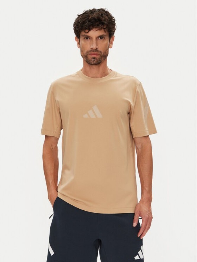 adidas T-Shirt Z.N.E. JW4737 Beżowy Regular Fit