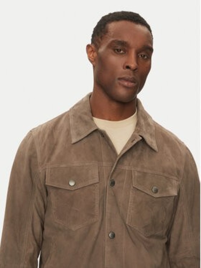 JOOP! Jeans Kurtka skórzana 15 Georg 80000766 Beżowy Regular Fit