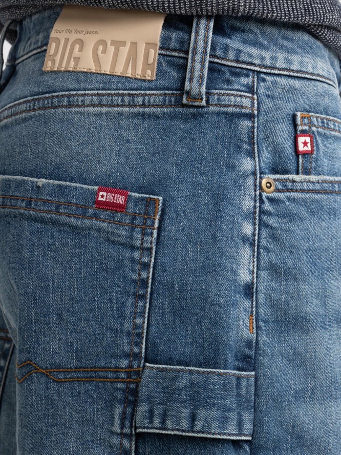 Szorty męskie jeansowe z przetarciami niebieskie Aleksy Workwear 422